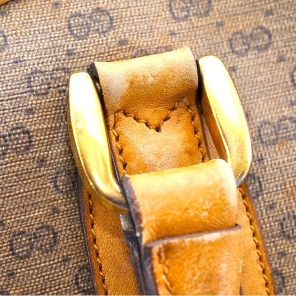 GUCCI Micro GG Vintage PVC Leather Shoulder Hand Tote Bag Brown​​​ - Picture 11 of 16